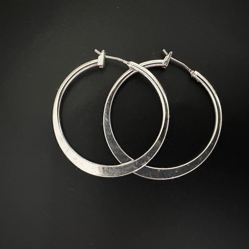 Silver hoop earrings